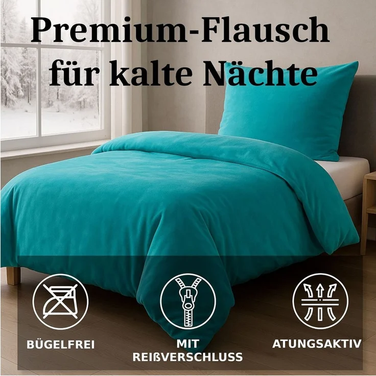 Malika Bettwäsche 200x200 + 2x 80x80 cm Cashmere Touch Bettwäsche, atmungsaktiv, Für Allergiker geeignet, pflegeleicht, angenehm weicher Stoff – Bild 2