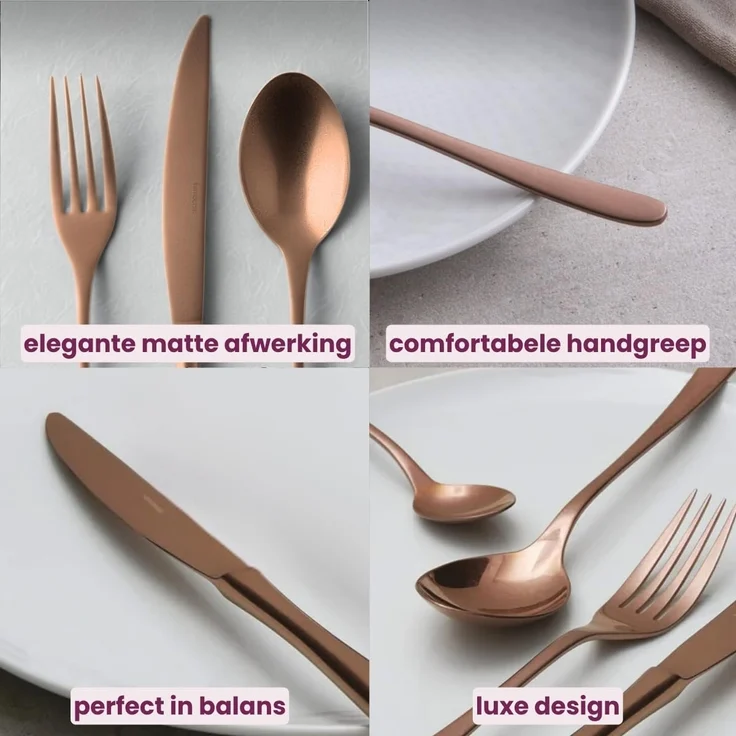 Sambonet Taste PVD Servizio 24pz Rame Antico Monoblocco Besteck – Bild 2