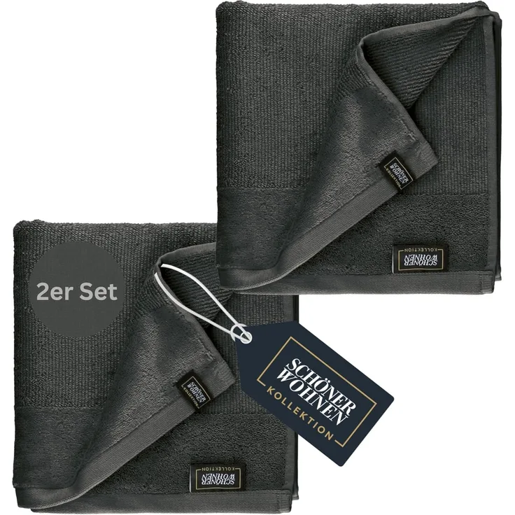 SCHÖNER WOHNEN-Kollektion Handtücher Sense, Frottee (2-St), mit Velourborte, hautschmeichelnde Airtouch Qualität, super weich