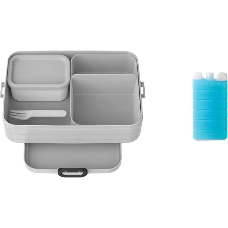 Mepal 2-tlg Limited Edition Bento-Lunchboxen Cool Down Set Take A Break Groß – Brotdose mit Fächern, geeignet für bis zu 8 Butterbrote, TPE/pp/abs, 0 mm Cool Grey / Grau – Bild 1