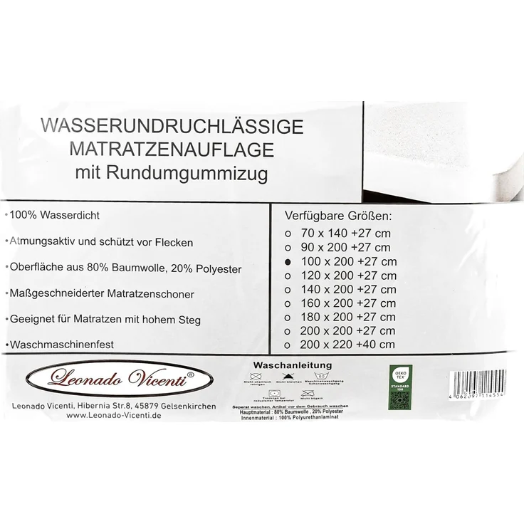 Wasserdichte Matratzenschoner 200x200cm mit 25 cm Rundumgummizug Matratzenauflage Inkontinenzunterlage Nässeschutz – Bild 8
