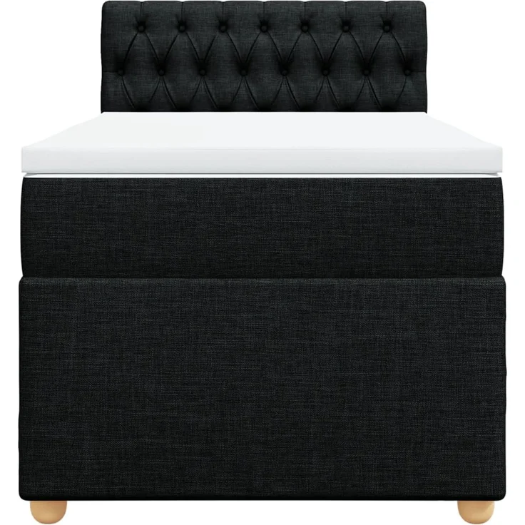 vidaXL Boxspringbett mit Matratze Schwarz 90x190 cm Stoff 3288844 – Bild 6