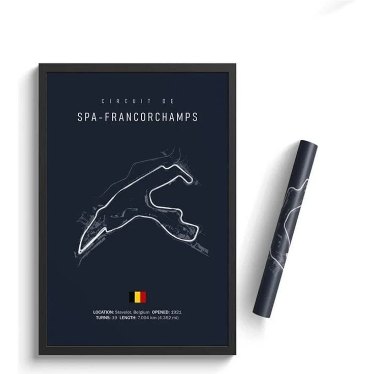 Formel 1 2026 Rennstrecken Großer Preis von Monaco Monza Spa Francorchamps Imola · Deko Print ohne Rahmen - 30 x 40 cm / Spa-Franchorchamps