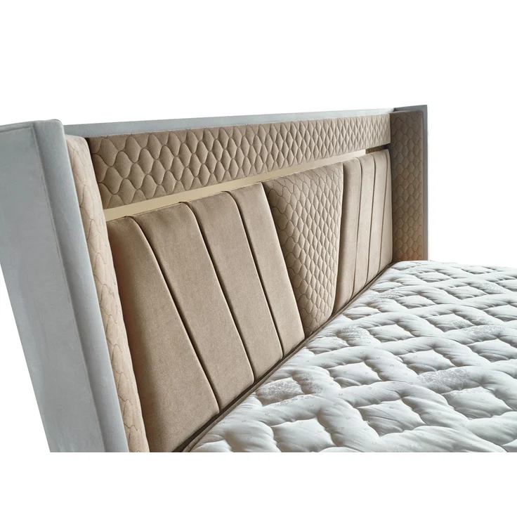 Schlafzimmer-Set "Elvina" – Bett mit Bettkasten mit Matratze, Nachttisch, Kommode, Bettbank-Braun – Bild 8