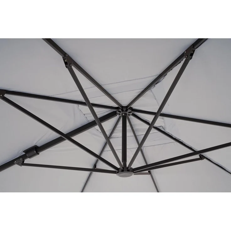 Sonnenschirm Vega aus Aluminium, modern und 360° schwenkbar, hellgrau, rechteckig 3x4 m – Bild 6