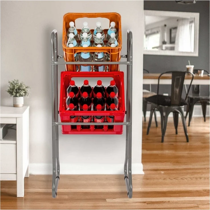 ONVAYA® Universal Kastenständer | 1 Stück | 4 Etagen Kastenregal | Flaschenkastenregal | Getränkekistenregal | Kastenhalterung | Getränkeregal | Kistenregal | Flaschenkastenständer | Kistenhalter – Bild 3