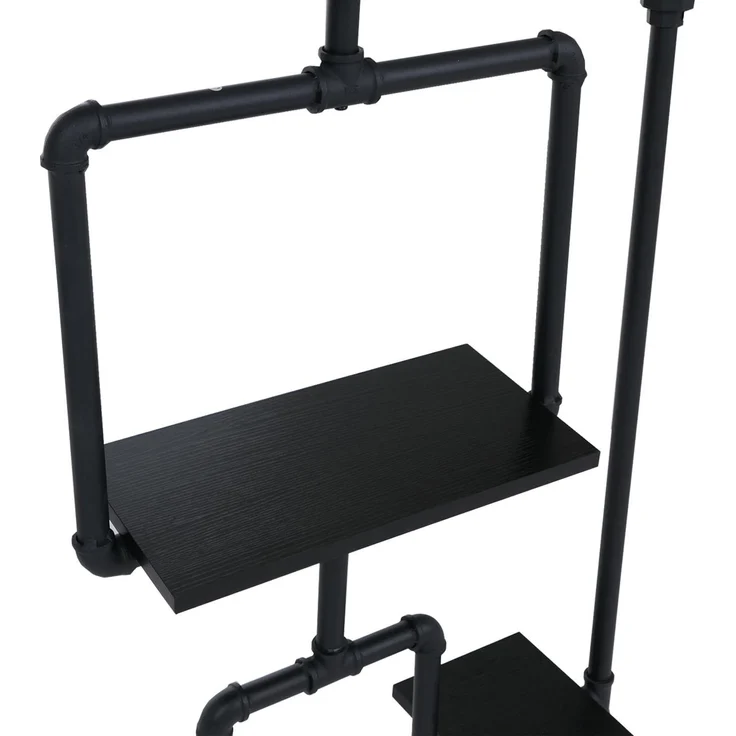 Raumteiler mit Regal HWC-P10, Wohnregal Ablageregal, Industrial Metall Melamin MVG 203x80x20cm ~ schwarz – Bild 6