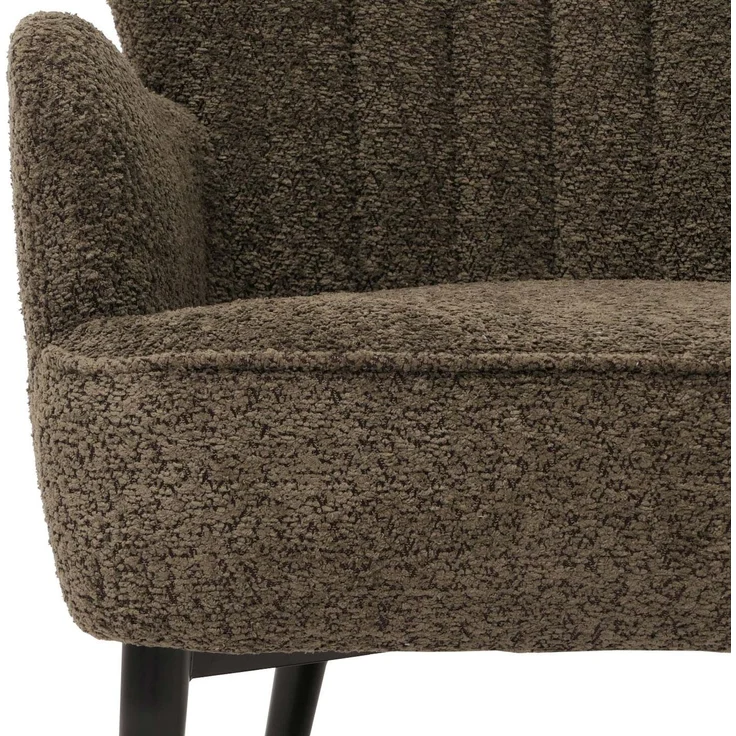 Lounge-Sessel HWC-K37, Cocktail-/Ohrensessel Polsterstuhl Retro Vintage Stoff Chenille (500g/m²) ~ grün-braun – Bild 8