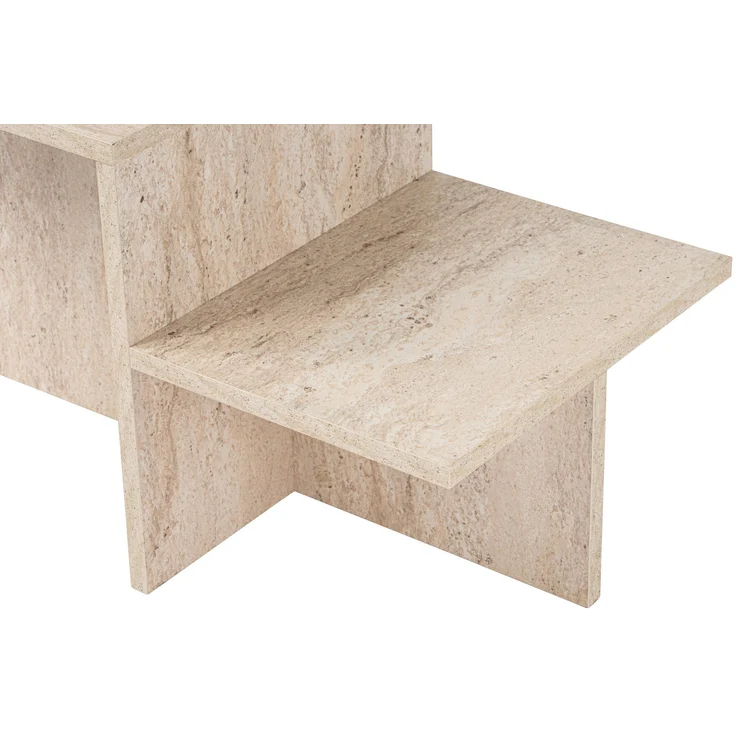 Modern Rustic Coffee Table, Travertine, 80 x 40 x 40 | Made from 100% Melamine Coated Particle Board, Thickness: 18 mm | Perfect for Modern Home Office & Study Spaces, Elegant and Functional Design – Bild 5