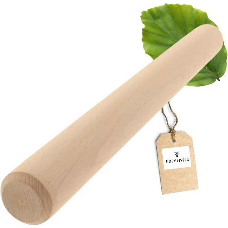 Hofmeister Nudelholz Buchenholz 45x4,5x4,5 cm Rundstab Pizzaroller Buchenholz – Bild 1