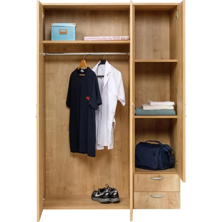 Kleiderschrank, Saphir Eiche, 120x177x52cm – Bild 2