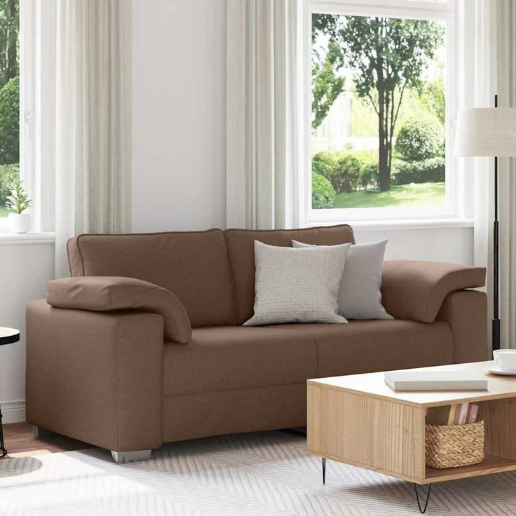 vidaXL Zweisitzer-Sofa Braun 180 cm Stoff 4105231 – Bild 1