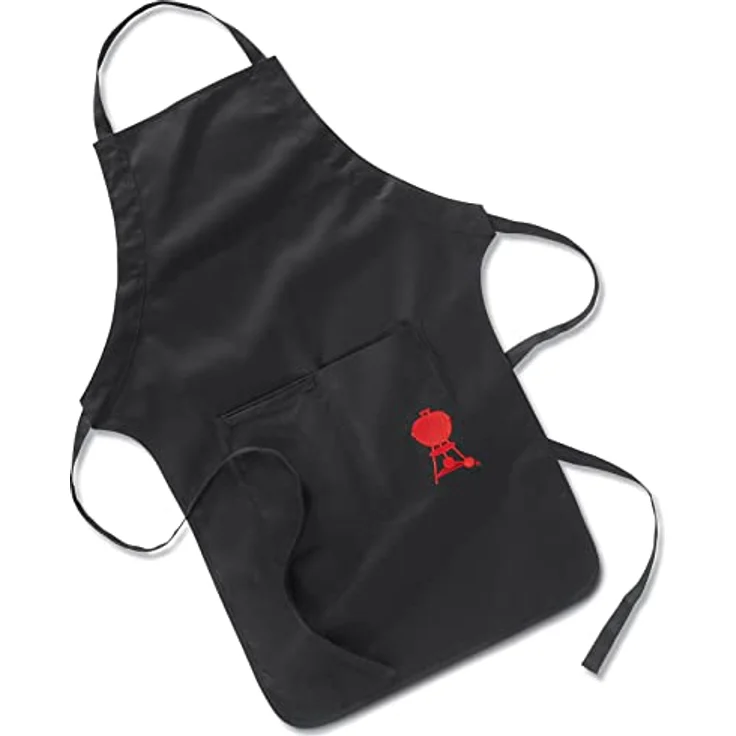 Weber Grillschürze mit Stickerei 6533 schwarz Grillschürze mit großen Taschen für Utensilien – Bild 1