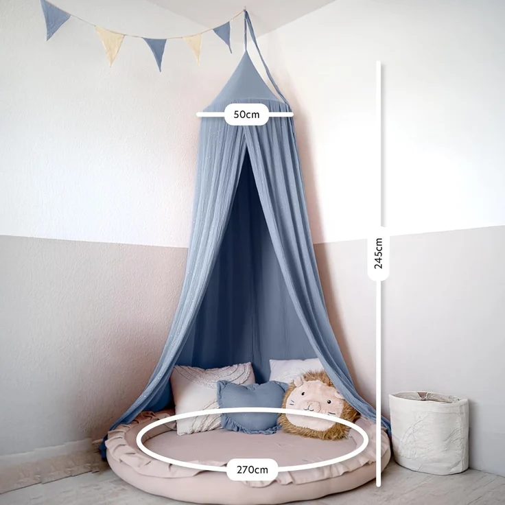 lilimaus Betthimmel Hochwertiger Baldachin Betthimmel Kinderzimmer, Gold Applikation, Stilvoller Baldachin für Baby- und Kinderzimmer – Bild 5
