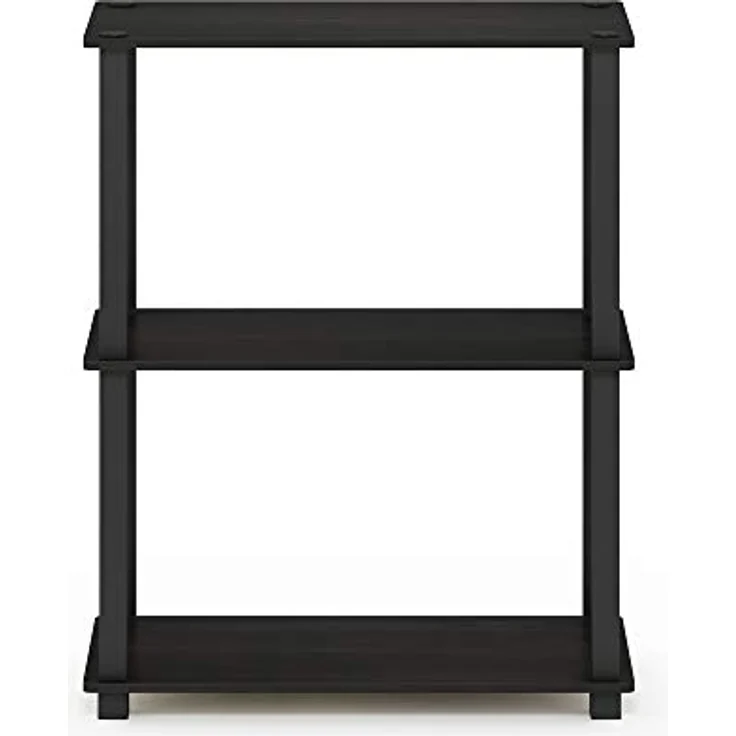 Furinno 3-Ebenen kompaktes Mehrzweckregal mit quadratischem Rohr, holz, Espresso/Schwarz, 28. 96x59. 94x75. 18 cm – Bild 6