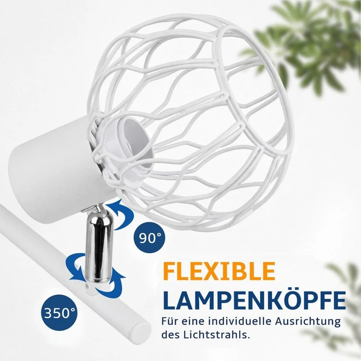 ZMH Deckenstrahler 2 Flammig Deckenlampe E14 Metall 350° Schwenkbar Wohnzimmer, ohne Leuchtmittel – Bild 2
