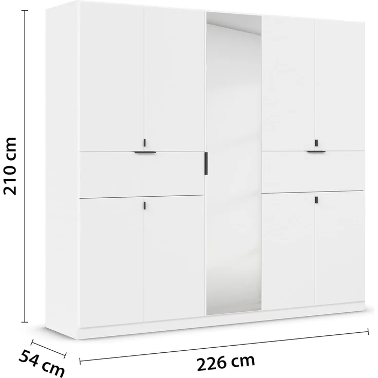 rauch Drehtürenschrank Kleiderschrank Schrank Garderobe Wäscheschrank TICAO (Schubladen in der Höhe variabel positionierbar) mit 2 geräumigen Schubladen, viel Stauraum MADE IN GERMANY – Bild 3