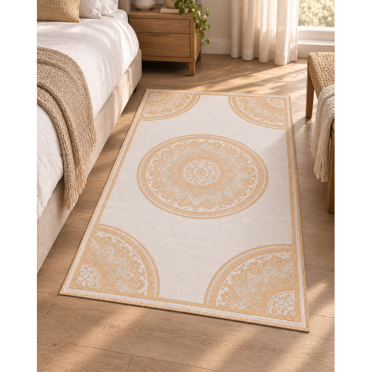 Outdoorteppich HUBLI Beige 80 x 150 cm – Bild 3