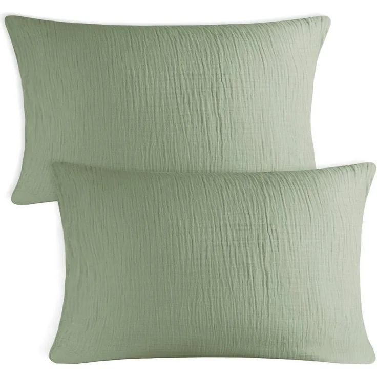 Blumtal Kissenbezug Musselin Kissenbezug - Oeko-TEX zertifiziertes Musselin Kopfkissen, (2 Stück), 100% Baumwolle