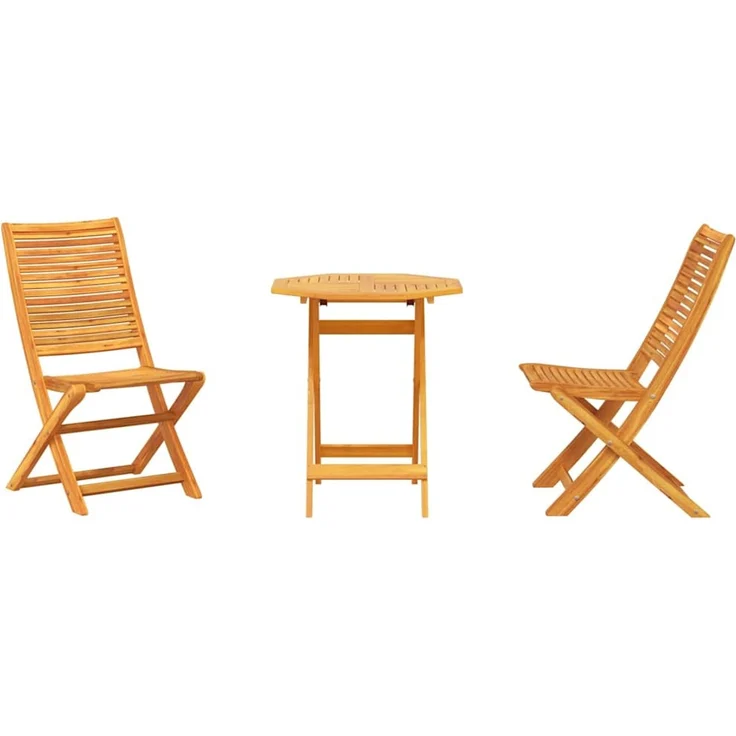 vidaXL Klapp Bistro Set 3 stk. Braun Massivholz Akazie 3375698 – Bild 8