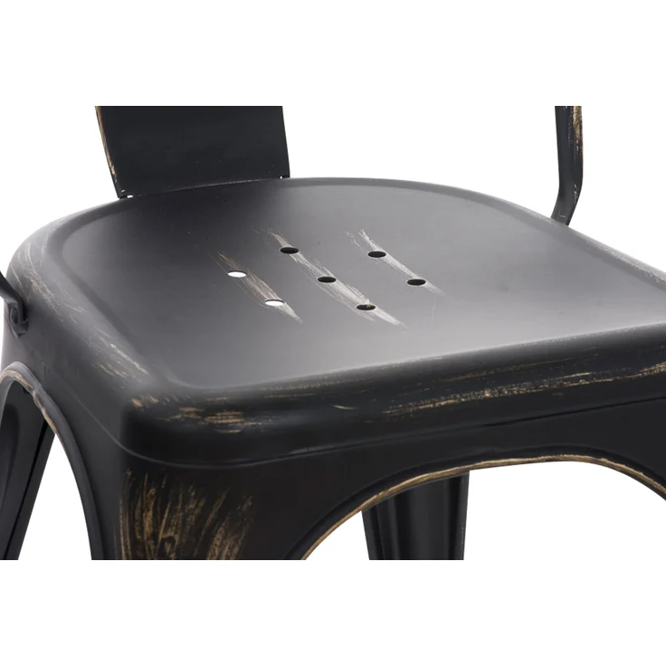 CLP 4er Set Stühle Benedikt aus Metall bis 200 kg belastbar stapelbar,schwarz-gold – Bild 5