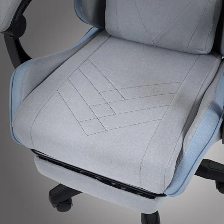 Mars Gaming MGC-X, Ergonomischer Gaming-Stuhl, Atmungsaktiver Stoff, Verstellbare Rückenlehne und Höhe, Dynamische Armlehnen, Nacken- und Lendenkissen, Bürostuhl mit Ausziehbarer Fußstütze, Blau – Bild 8