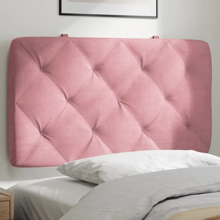vidaXL Kopfteil-Kissen Rosa 80 cm Samt 374707 – Bild 1