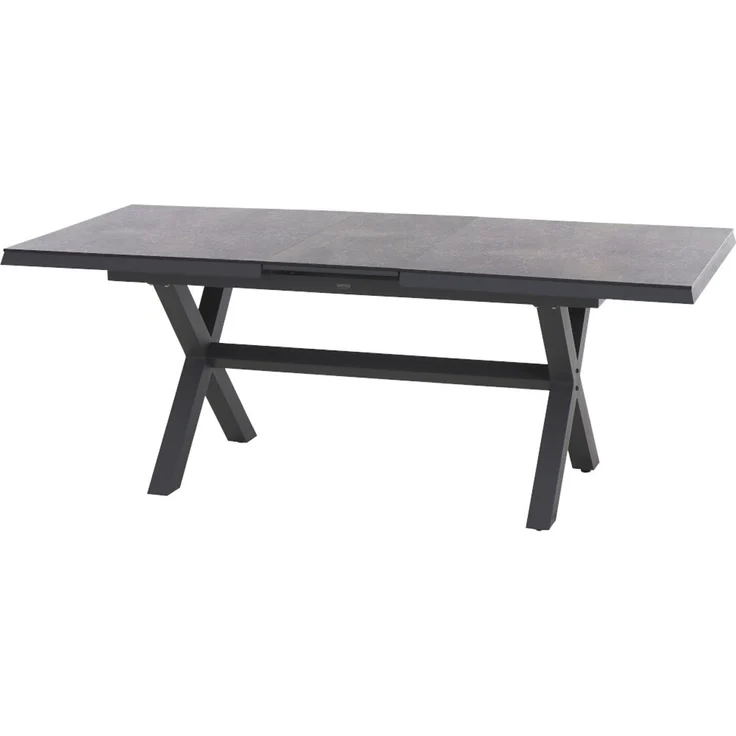 Siena Garden Sincro Ausziehtisch 160/200x90 cm, Aluminium (matt anthrazit) & HPL Titan – Bild 7