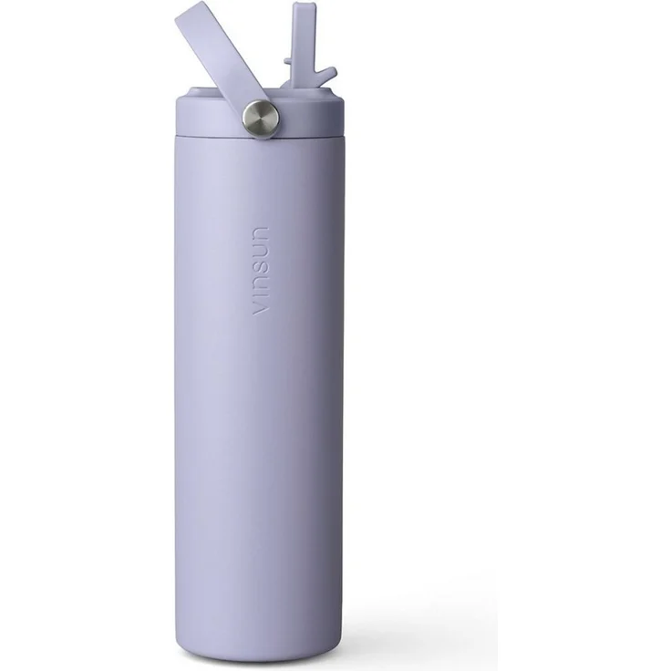 Vinsun Isolierflasche Thermoflasche 750ml mit Strohhalm - Sport Trinkflasche mit Tragegriff, Auslaufsicher, doppelwandig isoliert, geruchs- und geschmacksneutral – Bild 5