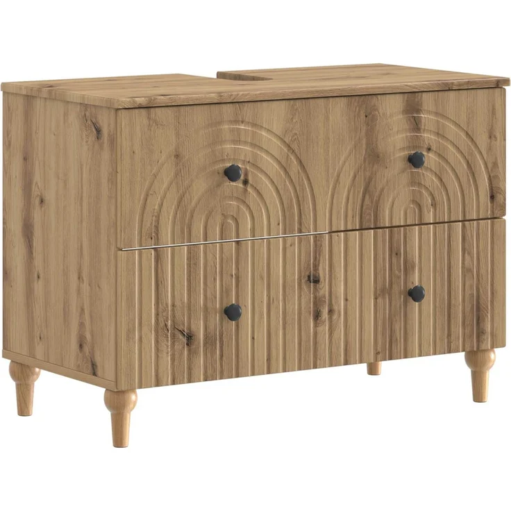 vidaXL 2-teiliges Badezimmer Schrank Set ALKMAAR Artisan-Eiche 3417674 – Bild 3