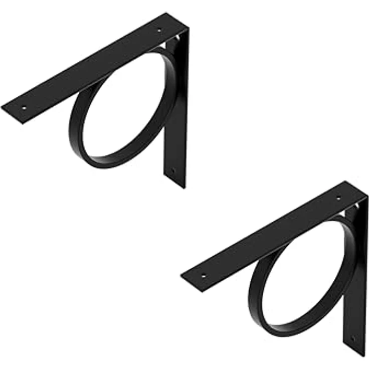 Alberts Regalträger, Metall schwarz, 3x20.5x20.5 cm, für Wandregale im Wohnzimmer – Bild 1