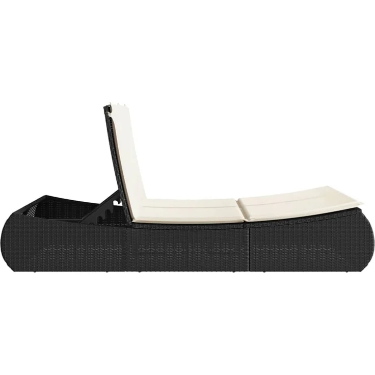 vidaXL Doppel-Sonnenliege mit Kissen Schwarz Poly Rattan 368090 – Bild 5