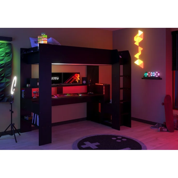 Parisot Hochbett Online1 in schwarz Gaming – Bild 2