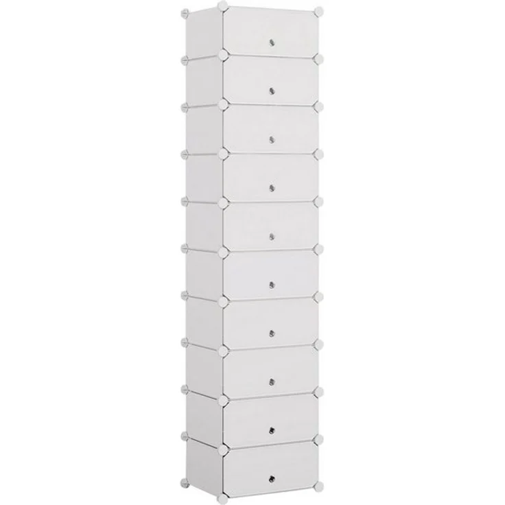 Mondeer Schuhregal Schuhschrank, Kunststoff-Schuhschrank mit Tür, Platzsparend, für 10-20 Paar Schuhe – Bild 4