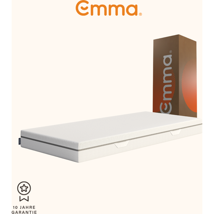 Emma 'One Medium' Viscoschaum-Matratze, 90x200 cm, 85 % Polyester / 15 % Polypropylen, Weiß