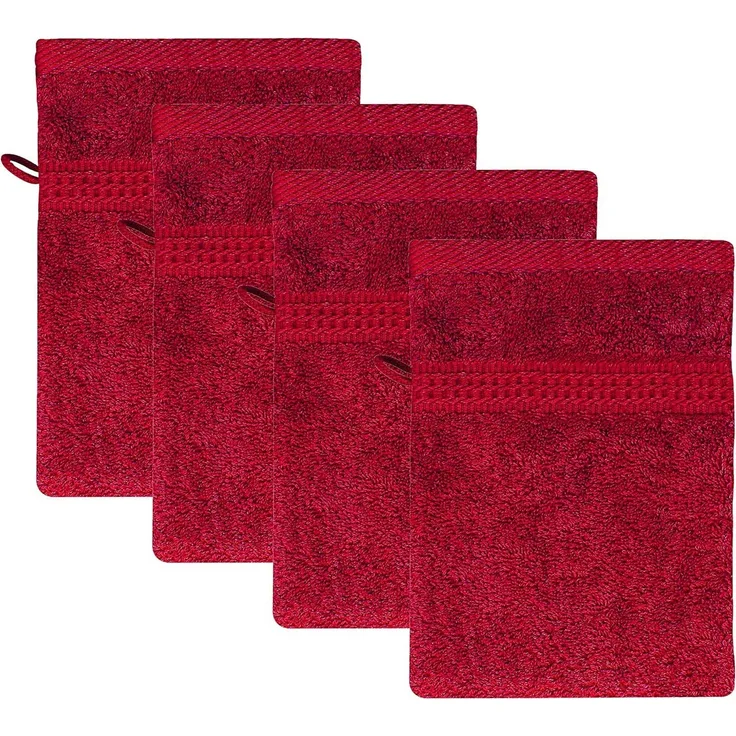 TRENDBUY24 Waschhandschuh Waschhandschuh 16x21 cm Frottee Baumwolle 4er, (4-St), Besonders saug- und strapazierfähig