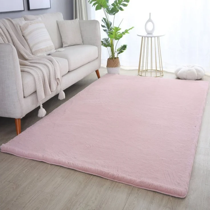 Ayyildiz Teppiche Hochflor-Teppich POUFFY 5100, auch als Läufer und Rund, rechteckig, Höhe: 20 mm, Läufer, weicher glatter Softflor, Kaninchen Fell Haptik, waschbar – Bild 1