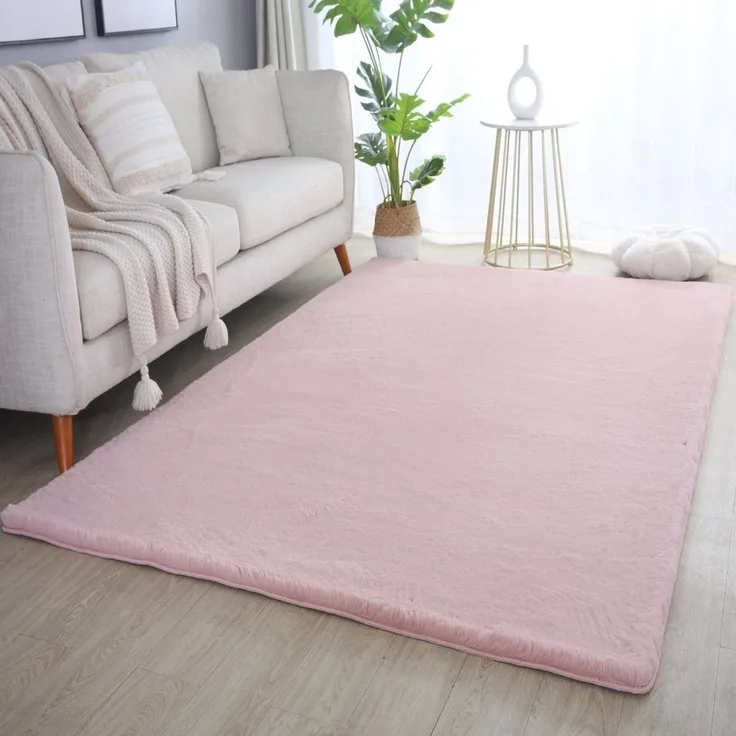 Ayyildiz Teppiche Hochflor-Teppich POUFFY 5100, auch als Läufer und Rund, rechteckig, Höhe: 20 mm, Läufer, weicher glatter Softflor, Kaninchen Fell Haptik, waschbar