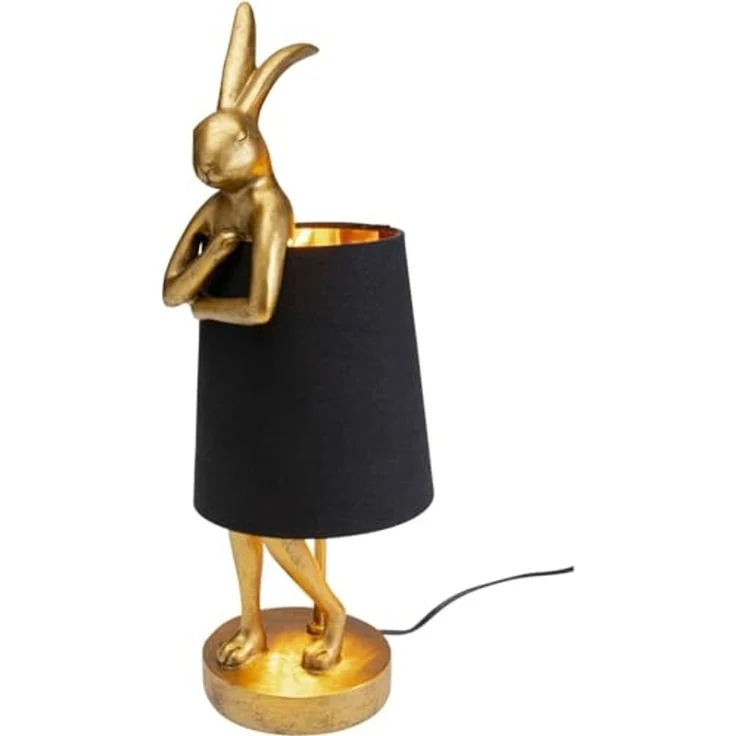 Kare Design Tischleuchte Animal Rabbit, Gold/Schwarz, 50x17x20 cm, Tischlampe, Nachttischlampe, Hasenleuchte, Tiermotiv, Leuchtmittel nicht inklusive, Wohnzimmer – Bild 4