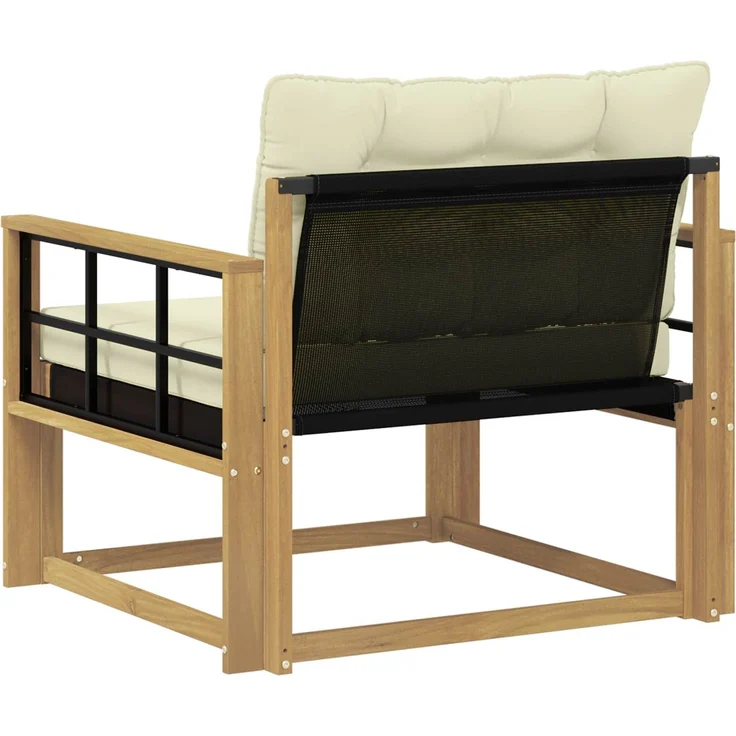 vidaXL Outdoor-Sofagarnitur Massives Akazienholz und Textilene Weiß 3439068 – Bild 7