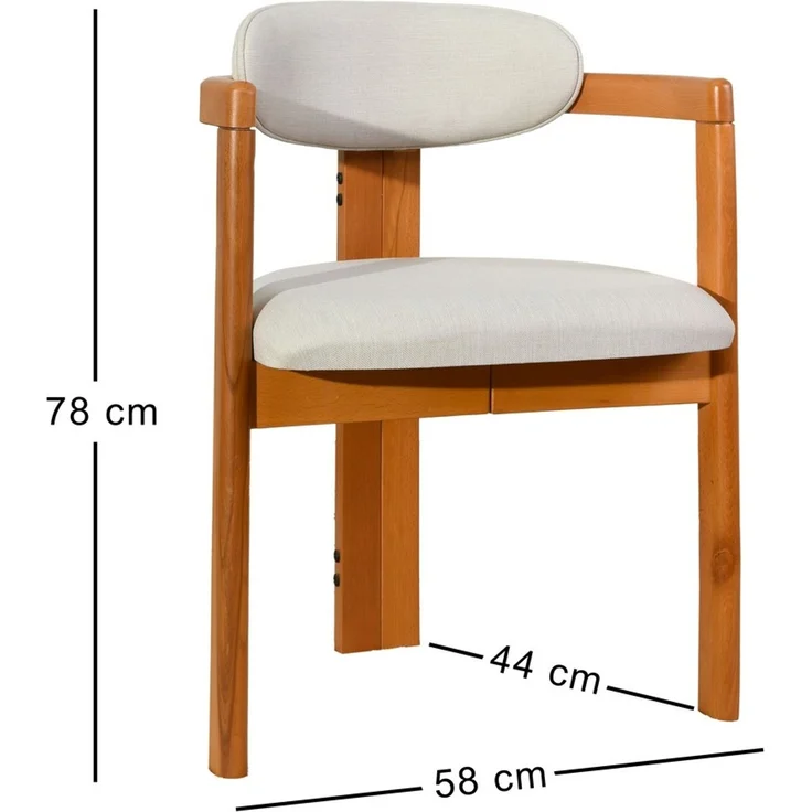 Skye Decor 'Cheri - Cream, Oak' Stuhlset (2-teilig), Creme / Eiche, 58 x 78 x 44 cm – Bild 8