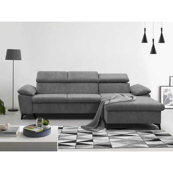 Beautysofa Polsterecke mit verstellbaren Kopfstützen Colin, mit Schlaffunktion und Bettkasten