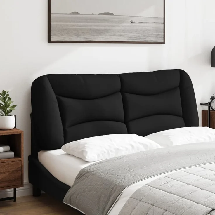 vidaXL Kopfteil-Kissen Schwarz 140 cm Stoff 374578 – Bild 3