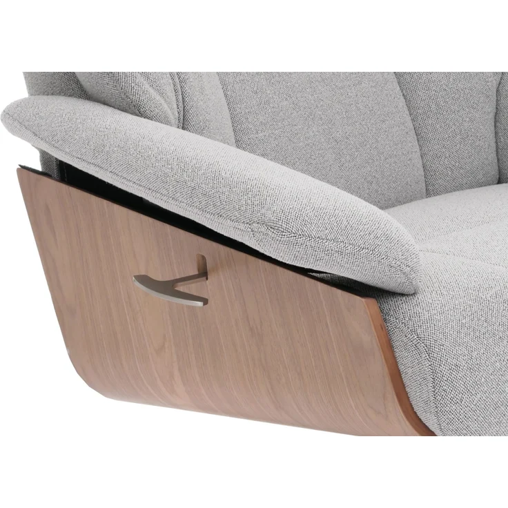 MCA Relaxsessel + Hocker HWC-N57, Fernsehsessel Liegesessel, Bouclé Stoff Holz ~ grau – Bild 5