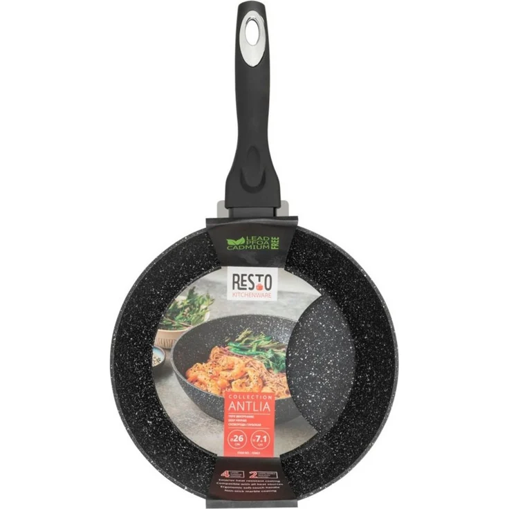 RESTO Kitchenware Bratpfanne Antlia, tiefe Pfanne mit ergonomischem Soft-Touch-Griff, Aluminium (1-tlg), Marmor-Antihaftbeschichtung, 4-lagig, für alle Herdarten geeignet – Bild 2