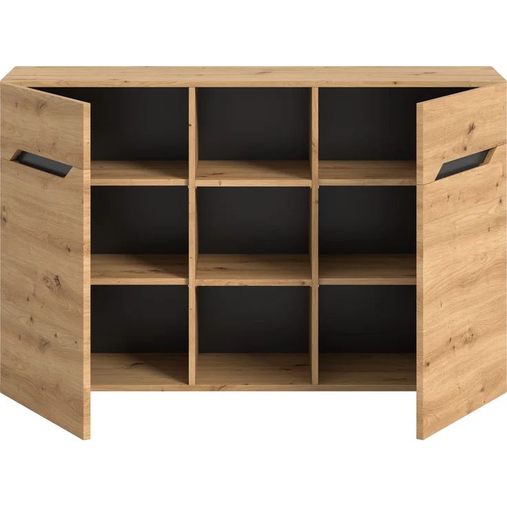 Sideboard (B/H/T: 130x81x37 cm) in Artisan Eiche Nachbildung – Bild 3