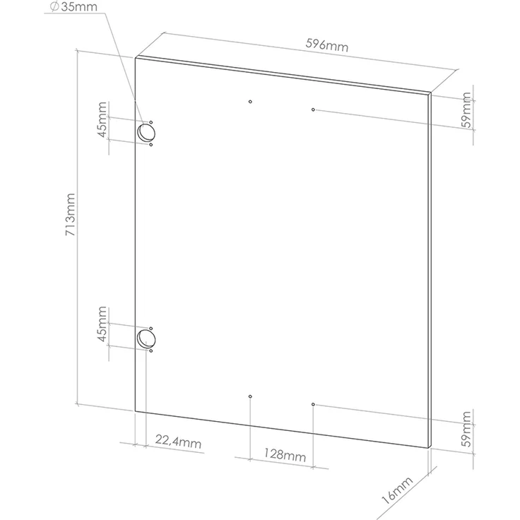 Küchenfront R-Line Anthrazit Landhaus 59.6 x 71.3 cm Möbelfront für den Backofenumbauschrank (halb) Vicco – Bild 2