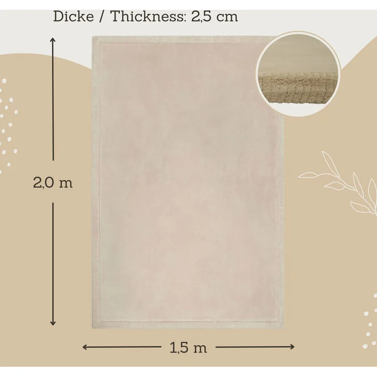 Hakuna Matte Wolkenweicher Kinderteppich | Beige 200x150x2,5cm – Bild 3