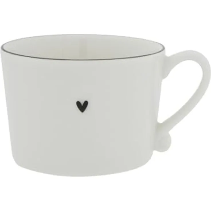 Bastion Collections - Tasse Kaffeetasse 300 ml Weiß Rand Schwarz LI/CUP 001 BL