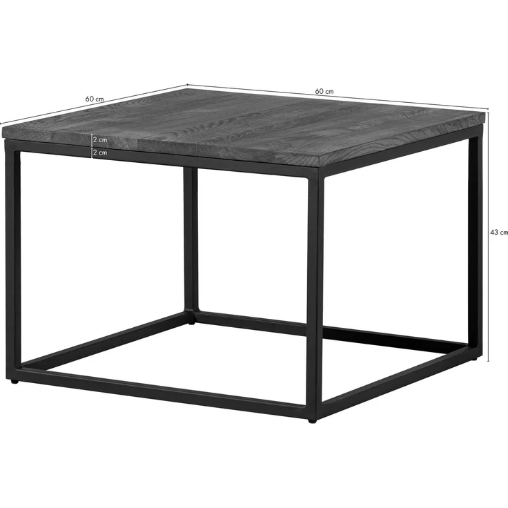 Couchtisch Wildeiche 60 x 60 x 43 natur geölt LOUNGE COLLECTION #07 – Bild 8